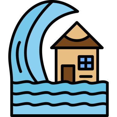 tsunami simge vektör çizim