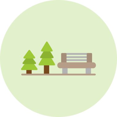 Dinlenme Alanı Web simgesi basit illüstrasyon 