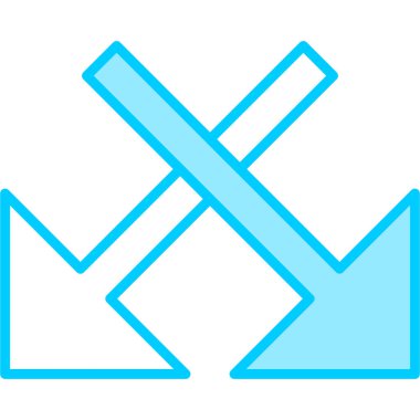simple and minimalistic vector icon of the intersecting arrows