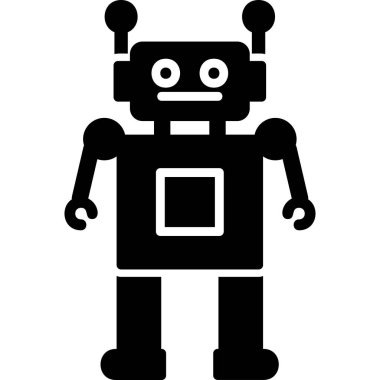 robot. Web simgesi basit illüstrasyon
