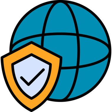 Koruma çizgisi simgesi, vektör illüstrasyonu