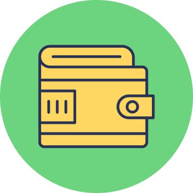 Cüzdan. Web simgesi basit illüstrasyon