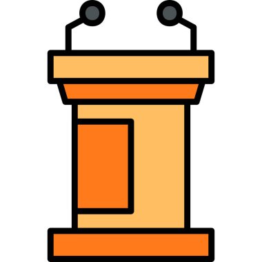 Podyum. Web simgesi basit bir illüstrasyon. Tribün simgesi