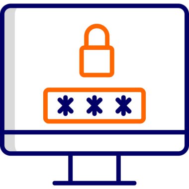 Güvenlik. Web simgesi basit bir illüstrasyon. Ekranı Kilitle