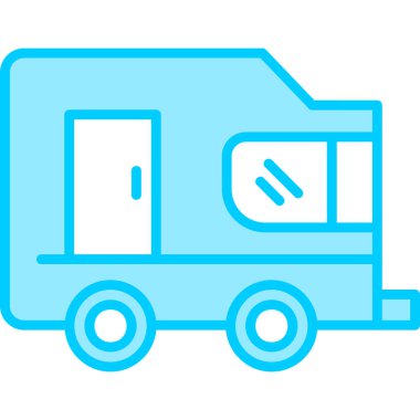 Karavan karavan web simgesi basit illüstrasyon