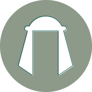 Müslüman eşarp modern simgesi, vektör illüstrasyonu