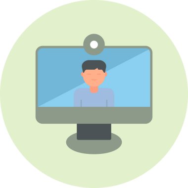 Video çağrısı modern simge, vektör illüstrasyonu