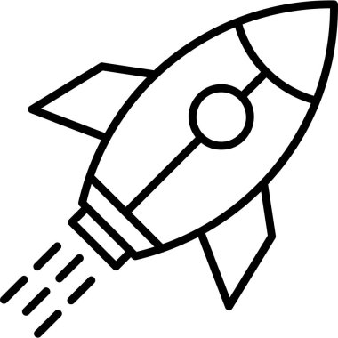 roket ikonu vektör illüstrasyonu