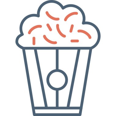 Popcorn modern simgesi, vektör illüstrasyonu