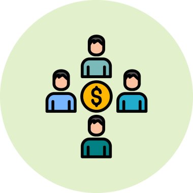 Kitle fonlaması web simgesi basit illüstrasyon