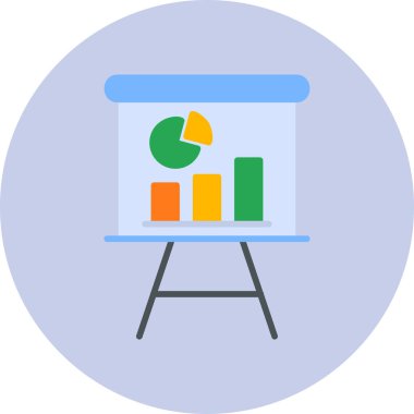 iş sunumu düz vektör simgesi