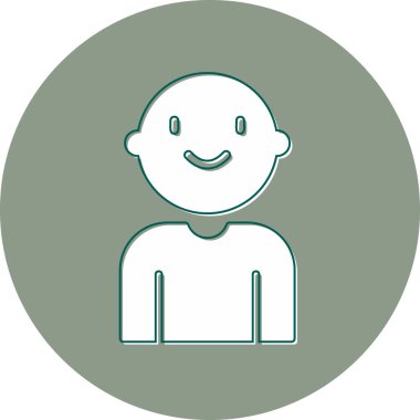 Mutlu gülümseyen yüzlü Baby Boy, basit bir web çizimi. 