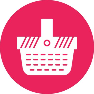 Piknik sepeti simgesi, vektör illüstrasyonu