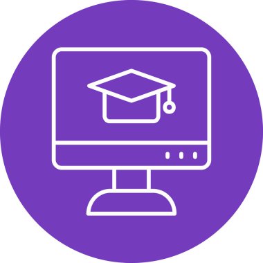 çevrimiçi öğrenme simgesi vektör illüstrasyonu