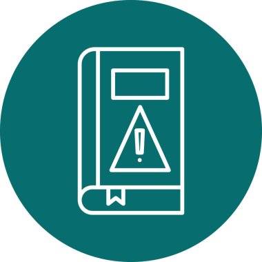 Kitap uyarı simgesi, modern tasarım illüstrasyonu