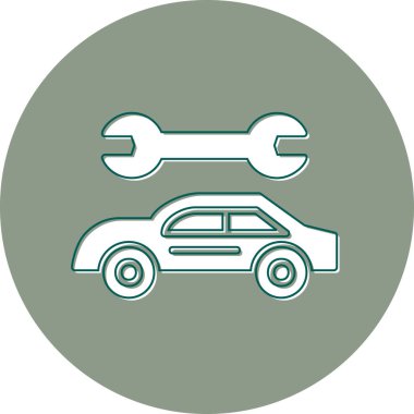 Araba tamiri modern simge, vektör illüstrasyonu