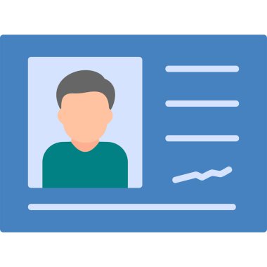 Kimlik kartı simgesi, vektör illüstrasyonu 