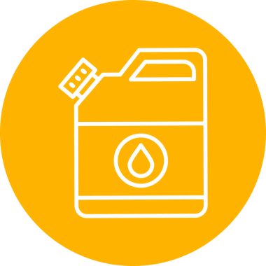 Yakıt ikonu. İnce çizgi işareti. Web illüstrasyonu