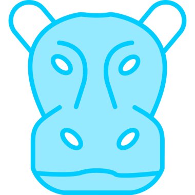 Hippopotamus modern ikon vektör çizimi