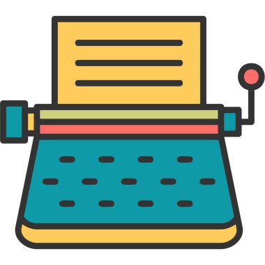 Daktilo. Web simgesi basit illüstrasyon  