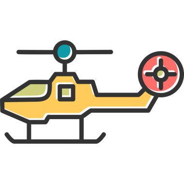 Helikopter. Web simgesi basit illüstrasyon