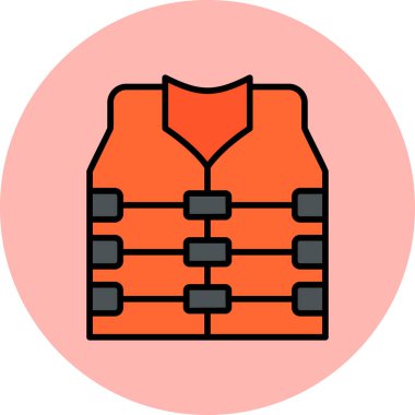 Renkli düz güvenlik yelek vektör simgesi