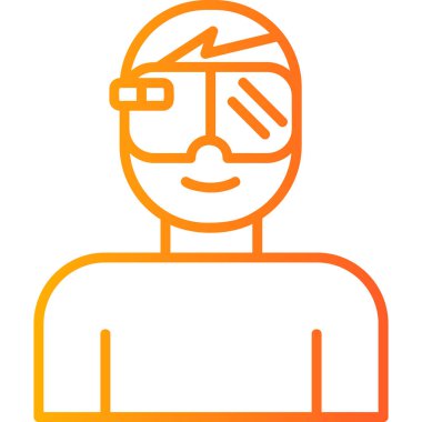 Geliştirilmiş gerçeklik gözlüğü simgesi, modern tasarım illüstrasyonu