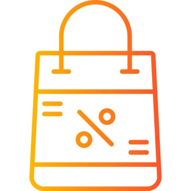 İndirimli indirimli çanta, basit alışveriş çantası web simgesi 