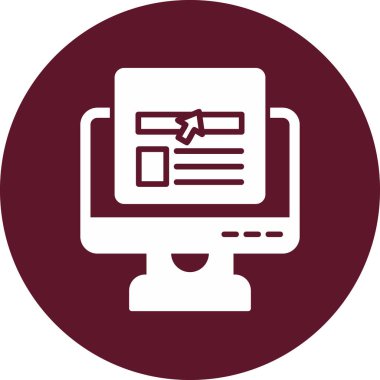 Çevrimiçi haber modern simgesi, vektör illüstrasyonu