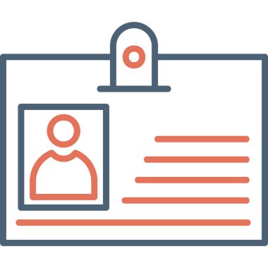 Kimlik kartı simgesi, vektör illüstrasyonu basit tasarım