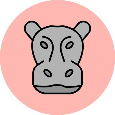 Hippopotamus modern ikon vektör çizimi