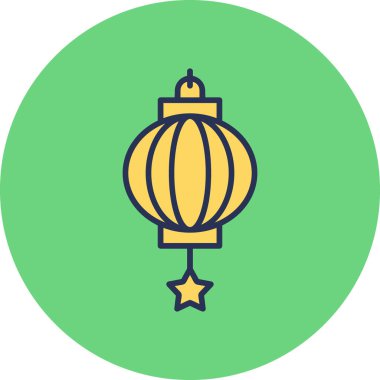 Çin feneri modern ikon, vektör illüstrasyonu