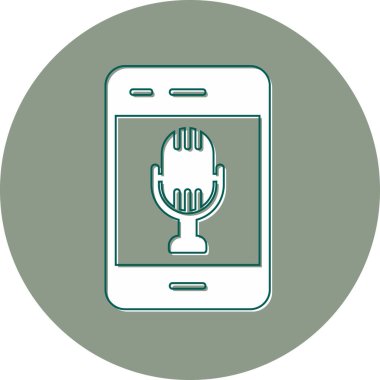 mikrofon, Ses Kayıt Ağı simgesi Basit illüstrasyon