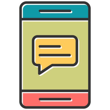 Konuş. Web simgesi basit illüstrasyon