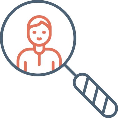 Human Resources, Businessman User logo and loop glass, simple icon for web page 