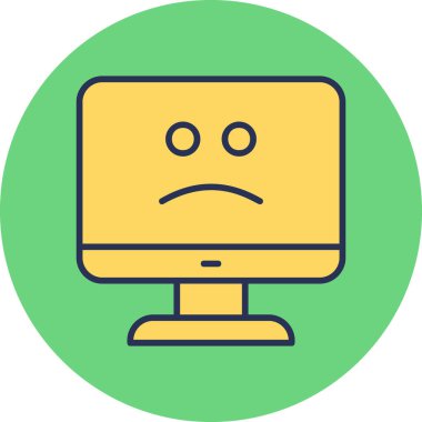 Mavi Ekran Web simgesi vektör illüstrasyonu