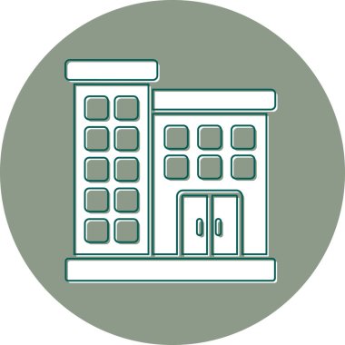 Otelde. Web simgesi basit illüstrasyon