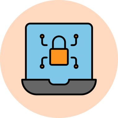 Fidye virüsü. Web simgesi basit illüstrasyon