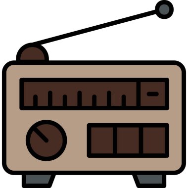 radyo, web basit simge illüstrasyonu