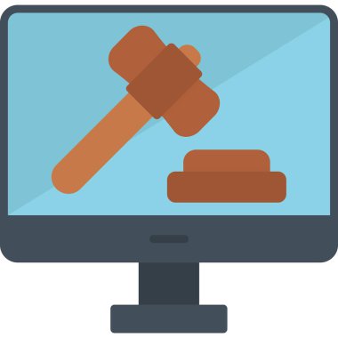 Açık Artırma web simgesi basit illüstrasyon