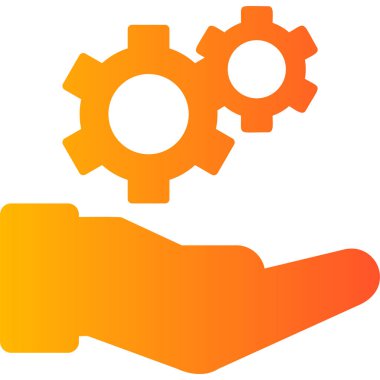 Ayarlama. Web simgesi basit bir illüstrasyon. el simgesinde çarklar 