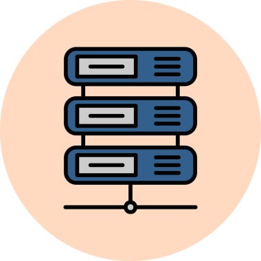 Sunucu. Web simgesi basit illüstrasyon