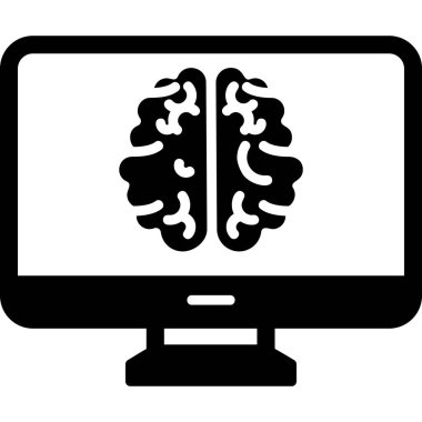 Beyin. Web simgesi basit illüstrasyon