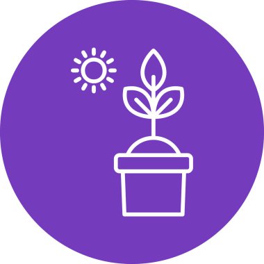 Fotosentez. Web simgesi vektör illüstrasyonu