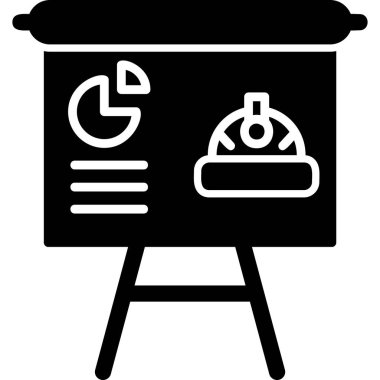 Sunum tahtası simgesi, vektör illüstrasyonu