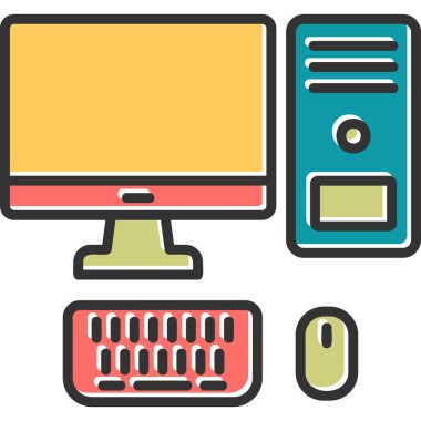 Bilgisayar. Web simgesi basit illüstrasyon