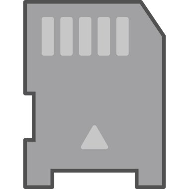 Bellek Kartı simgesinin basit illüstrasyonu