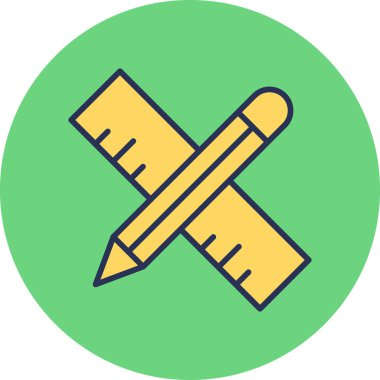 kalem ve cetvel kutsal kişilerin resmi, vektör çizim