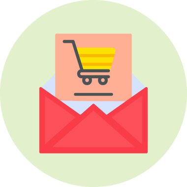 Alışveriş arabası ikonu. E- posta vektör illüstrasyonu 