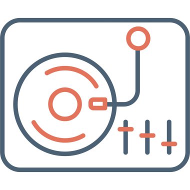 Müzik çalarının vinil Turntable resimleme simgesi 